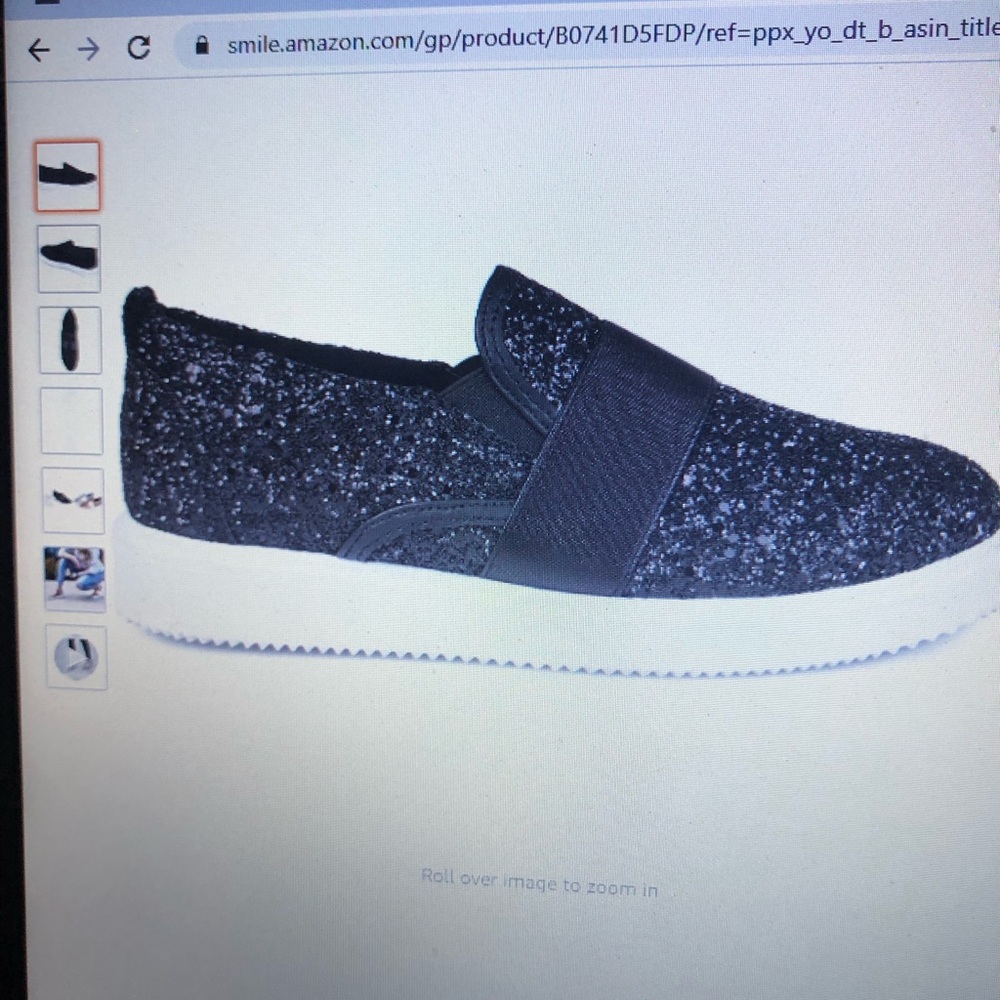 Women’s Glitter Ribbon Slip on Sneakers